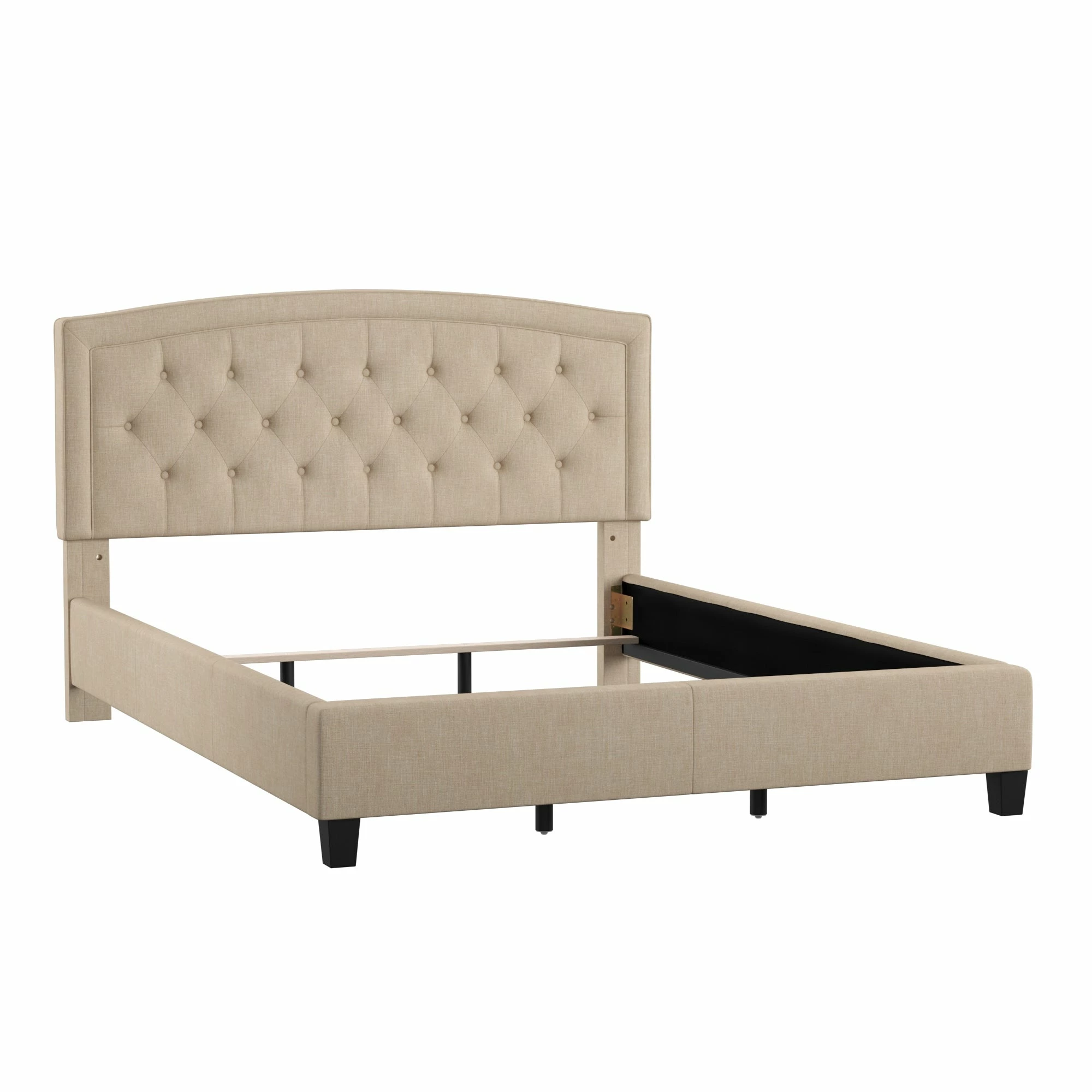 Buy 😉 Fontana Adjustable Diamond-tufted Arched Back Bed By INSPIRE Q Classic Charcoal Linen ✔️ - Image 15