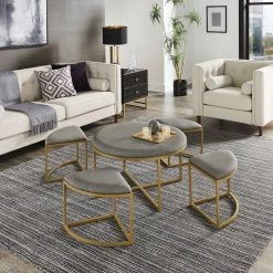 Brand new ⭐ Gabin Coffee Table With Nesting Stools By INSPIRE Q Modern 🛒