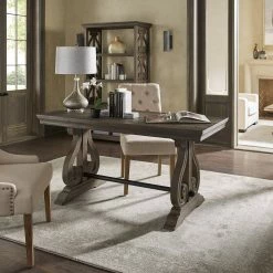 Outlet 👍 Gannon Wire Brushed Wood Oak Finish 1-Drawer Writing Desk By INSPIRE Q Artisan 👏