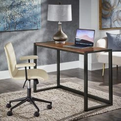 Coupon 😉 Gavle 48" W Desk With Black Metal Frame By INSPIRE Q Modern 💯