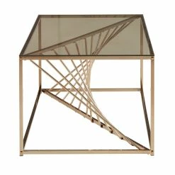 Budget 🌟 Hannah Rectangular Metal And Glass Top Table Set By INSPIRE Q Bold Champagne Gold ❤️ -iNSPIRE Q shop Hannah Rectangular Metal and Glass Top Table Set by iNSPIRE Q Bold 4