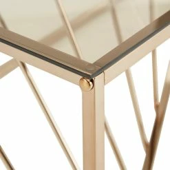 Budget 🌟 Hannah Rectangular Metal And Glass Top Table Set By INSPIRE Q Bold Champagne Gold ❤️ -iNSPIRE Q shop Hannah Rectangular Metal and Glass Top Table Set by iNSPIRE Q Bold 6
