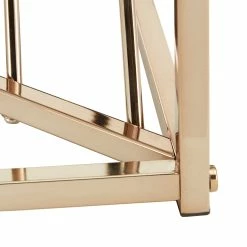 Budget 🌟 Hannah Rectangular Metal And Glass Top Table Set By INSPIRE Q Bold Champagne Gold ❤️ -iNSPIRE Q shop Hannah Rectangular Metal and Glass Top Table Set by iNSPIRE Q Bold 7