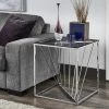 Cheapest ❤️ Hannah Square Metal And Glass Top End Tables By INSPIRE Q Bold Chrome 🧨