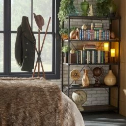 Cheap 🥰 Harrison Industrial Rustic Pipe Frame Shelf Media Tower By INSPIRE Q Classic ⌛