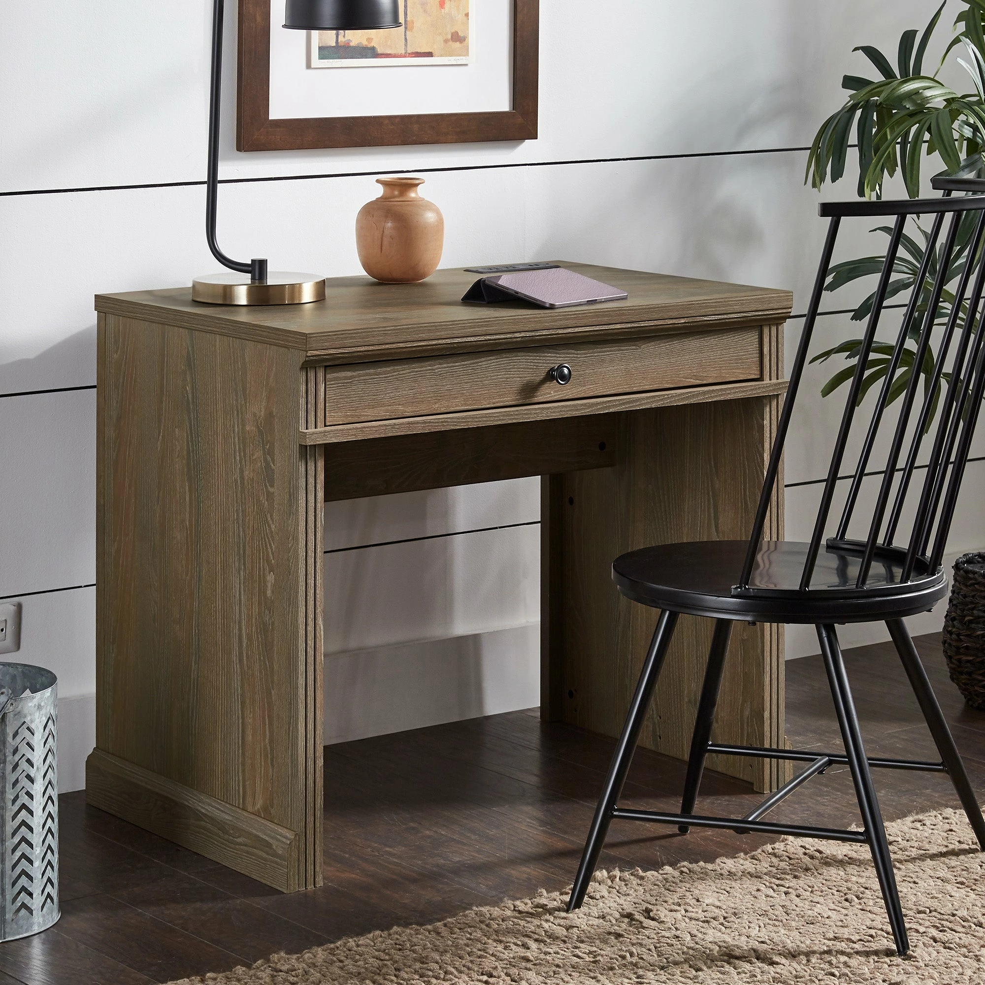 Top 10 🔥 Hinesburg 35 In. Writing Desk With USB Charger By INSPIRE Q Classic Light Ash Desk And Bookcases 🛒 - Image 4