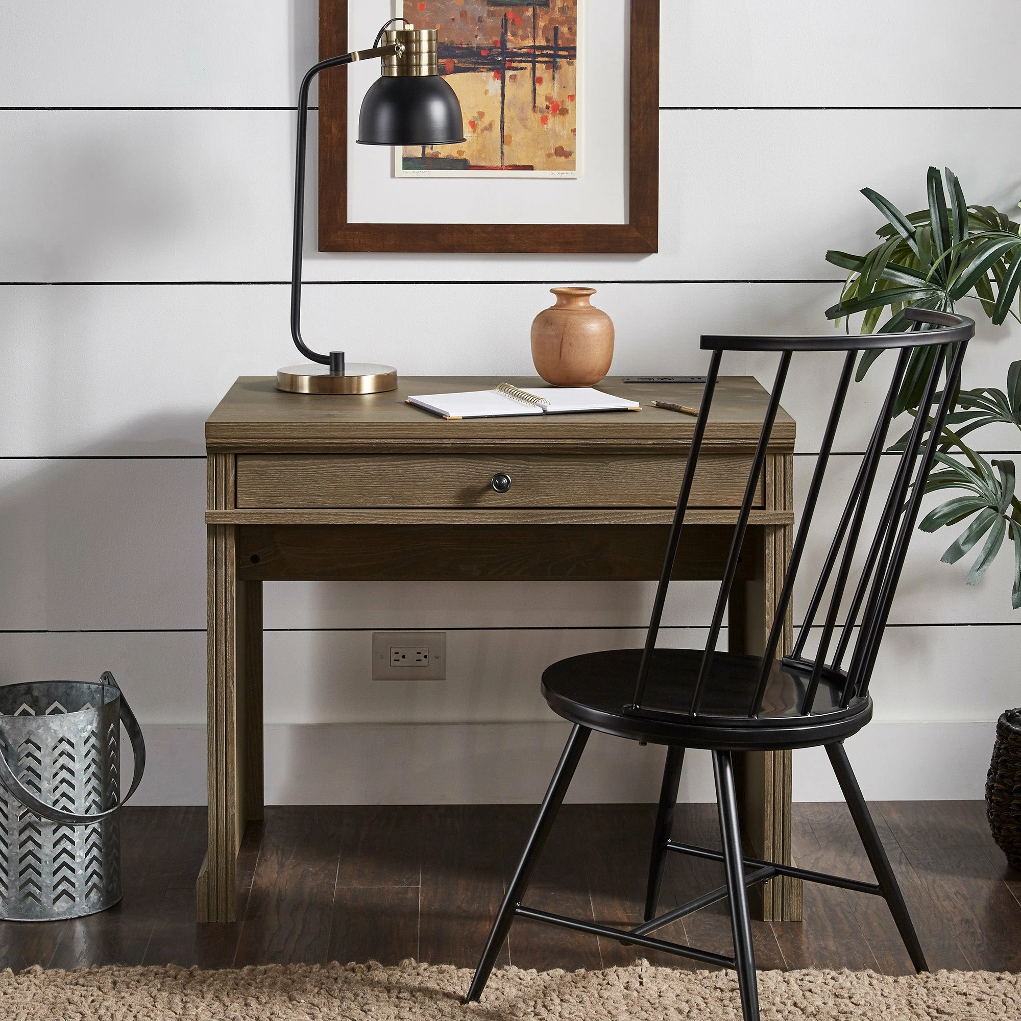 Top 10 🔥 Hinesburg 35 In. Writing Desk With USB Charger By INSPIRE Q Classic Light Ash Desk And Bookcases 🛒 - Image 5