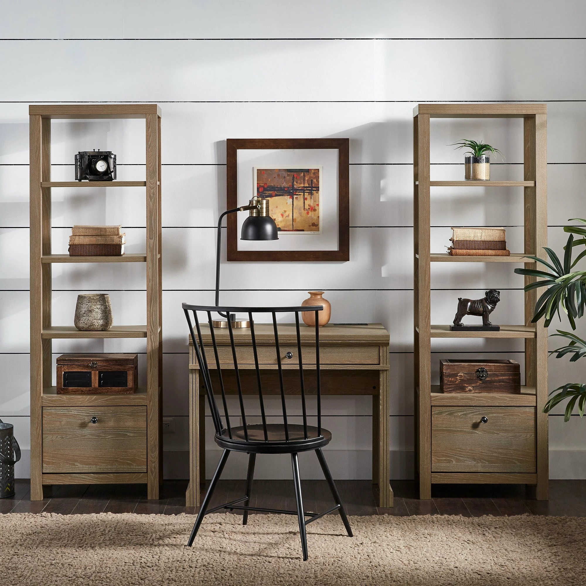 Top 10 🔥 Hinesburg 35 In. Writing Desk With USB Charger By INSPIRE Q Classic Light Ash Desk And Bookcases 🛒 - Image 6