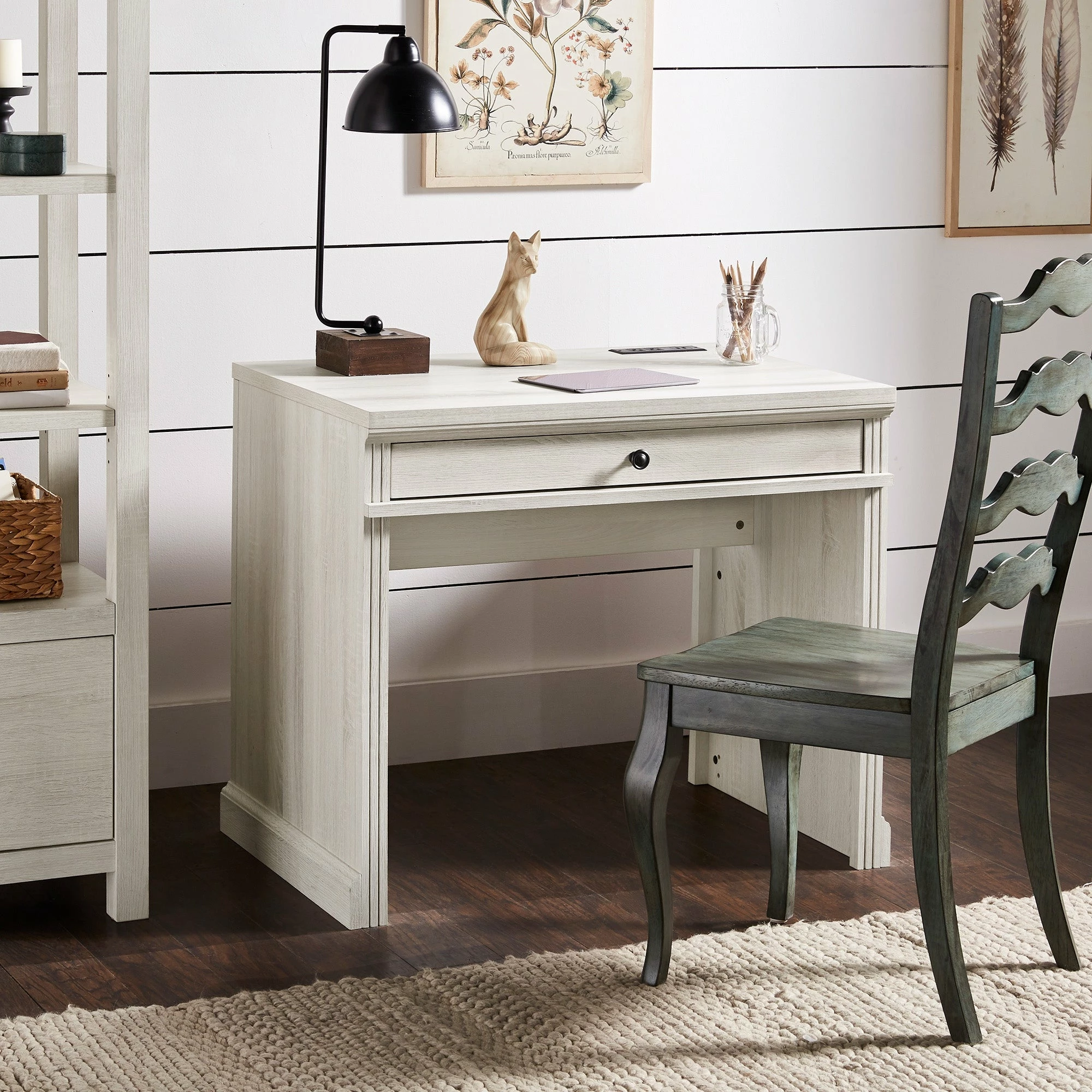 Top 10 🔥 Hinesburg 35 In. Writing Desk With USB Charger By INSPIRE Q Classic Light Ash Desk And Bookcases 🛒 - Image 7