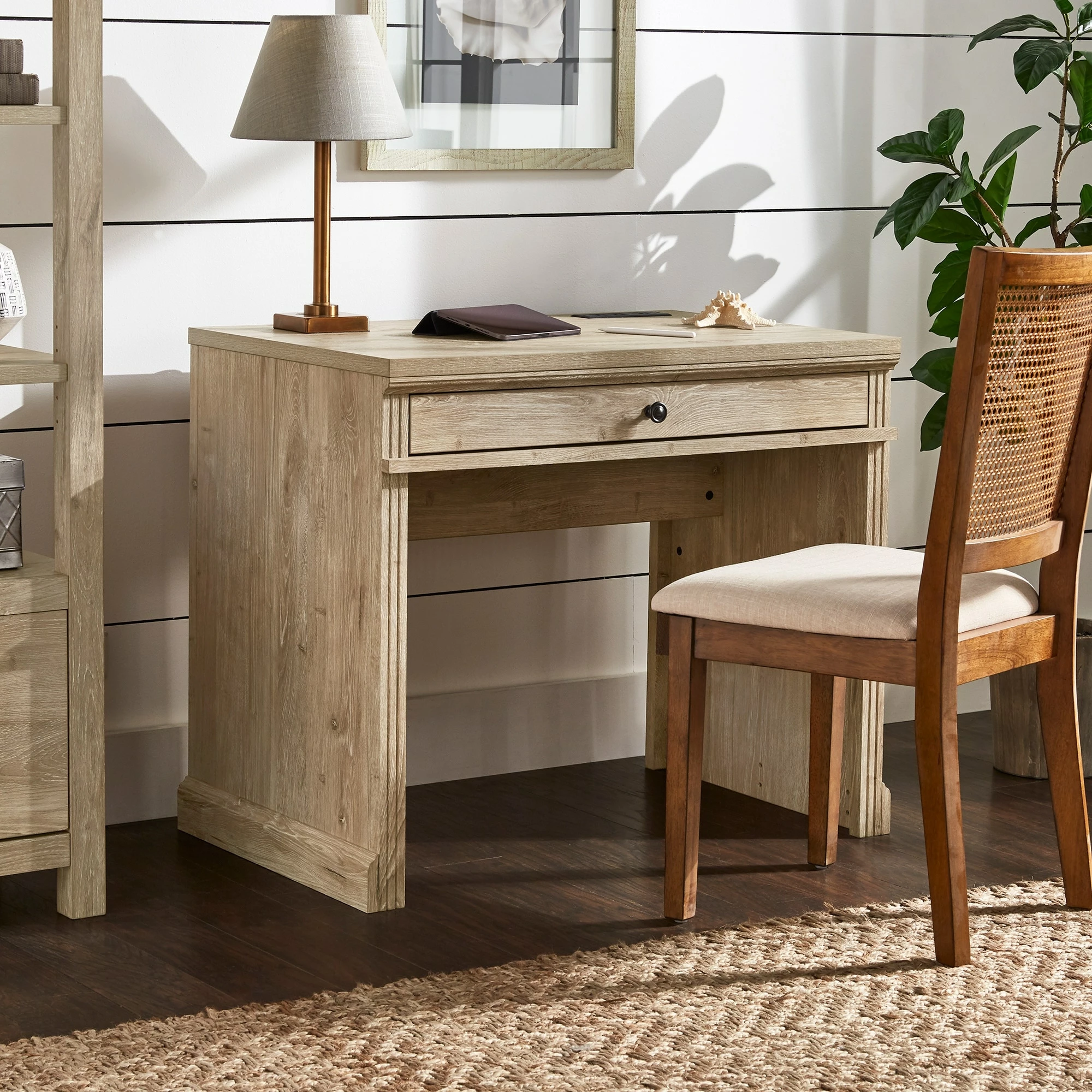 Top 10 🔥 Hinesburg 35 In. Writing Desk With USB Charger By INSPIRE Q Classic Light Ash Desk And Bookcases 🛒