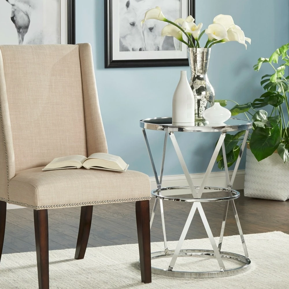 New 😉 Berke Mirrored Top Round End Side Table By INSPIRE Q Bold 💯 2 New 😉 Berke Mirrored Top Round End Side Table By INSPIRE Q Bold 💯 - Image 2