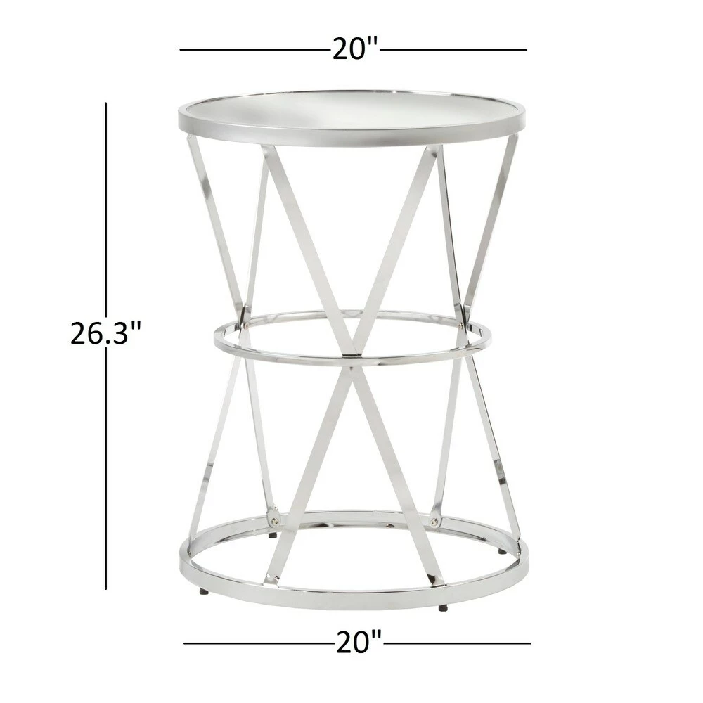 New 😉 Berke Mirrored Top Round End Side Table By INSPIRE Q Bold 💯 4 New 😉 Berke Mirrored Top Round End Side Table By INSPIRE Q Bold 💯 - Image 4