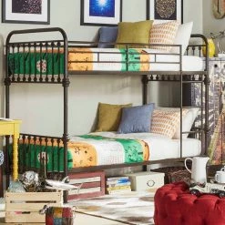 Brand new 🔔 Giselle Antique Dark Bronze Iron Metal Bunk Bed INSPIRE Q Junior 😉