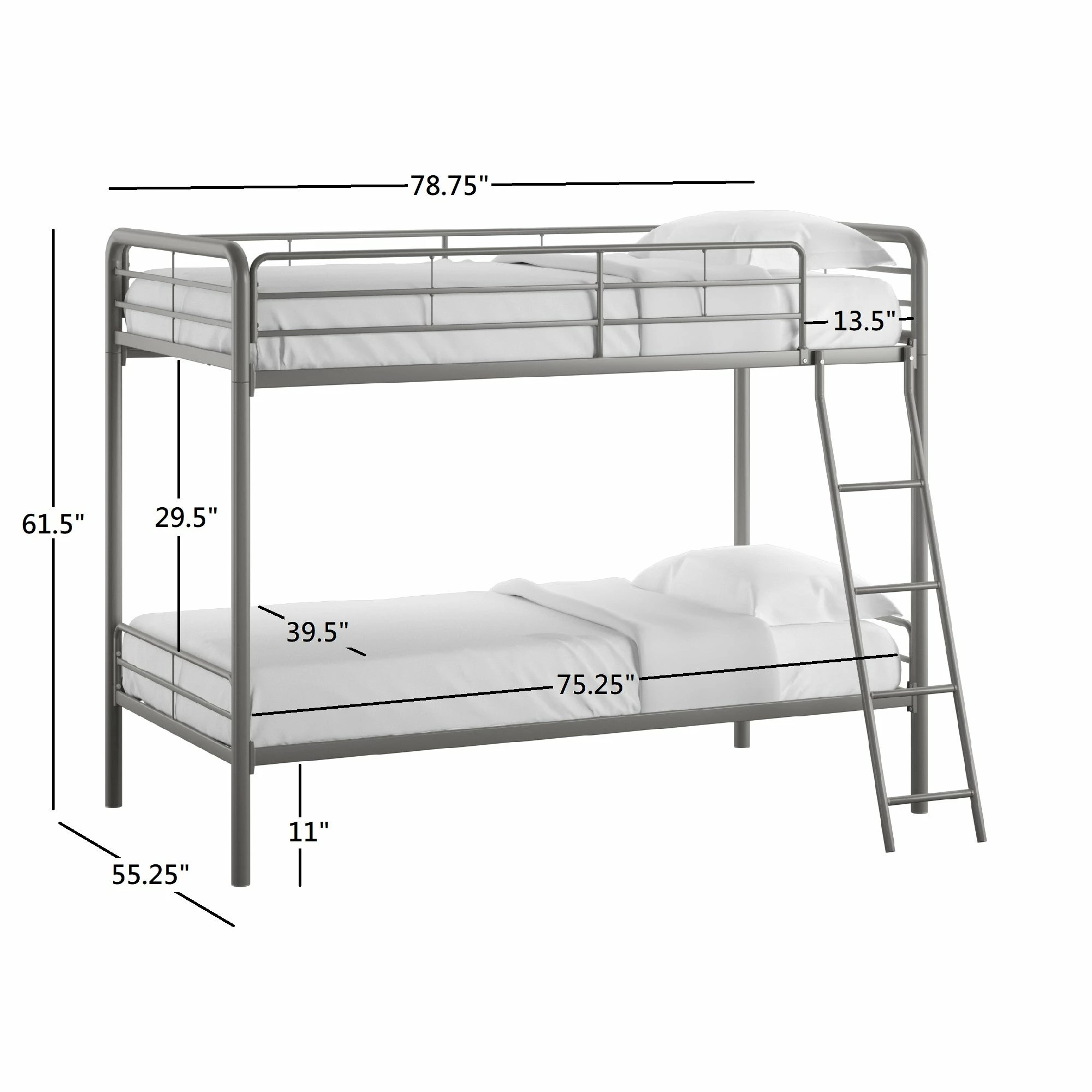 Top 10 😉 Jana Twin Over Twin Bunk Bed By INSPIRE Q Junior White ⭐ - Image 15