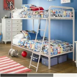 Top 10 😉 Jana Twin Over Twin Bunk Bed By INSPIRE Q Junior White ⭐