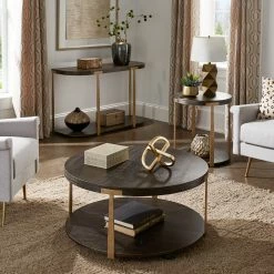 Flash Sale 😀 Jensen Wood And Metal T-Brace Tables By INSPIRE Q Artisan ⭐