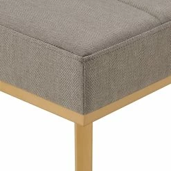 Hot Sale ✨ Jose Gold Finish Fabric Dining Bench By INSPIRE Q Modern Grey 💯 -iNSPIRE Q shop Jose Gold Finish Fabric Dining Bench by iNSPIRE Q Modern 13