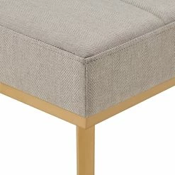 Hot Sale ✨ Jose Gold Finish Fabric Dining Bench By INSPIRE Q Modern Grey 💯 -iNSPIRE Q shop Jose Gold Finish Fabric Dining Bench by iNSPIRE Q Modern 7