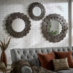 Top 10 🎁 Joshua Dark Brown Reclaimed Wood Round Wall Mirror By INSPIRE Q Artisan Medium ❤️