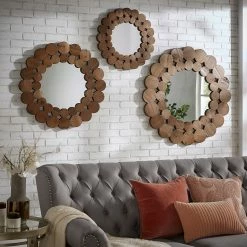 Deals 🤩 Joshua Natural Finish Reclaimed Wood Round Wall Mirror By INSPIRE Q Artisan Small 👏