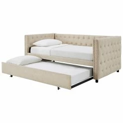 Flash Sale 🥰 Kahler Weave Fabric Daybed With Metal Slats By INSPIRE Q Classic Beige ⌛ -iNSPIRE Q shop Kahler Weave Fabric Daybed by iNSPIRE Q Classic 12