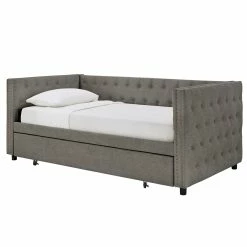 Flash Sale 🥰 Kahler Weave Fabric Daybed With Metal Slats By INSPIRE Q Classic Beige ⌛ -iNSPIRE Q shop Kahler Weave Fabric Daybed by iNSPIRE Q Classic 4