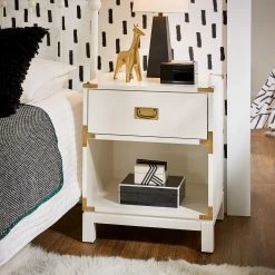 Best deal ❤️ Kedric 1-Drawer Gold Accent Nightstand By INSPIRE Q Junior 🥰