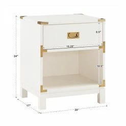 Best deal ❤️ Kedric 1-Drawer Gold Accent Nightstand By INSPIRE Q Junior 🥰 -iNSPIRE Q shop Kedric 1 Drawer Gold Accent Nightstand by iNSPIRE Q Junior 8