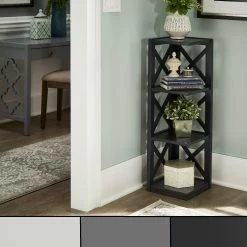 Wholesale ⭐ Kelsey X-Frame 3-Shelf Bookcase By INSPIRE Q Classic Black 🛒