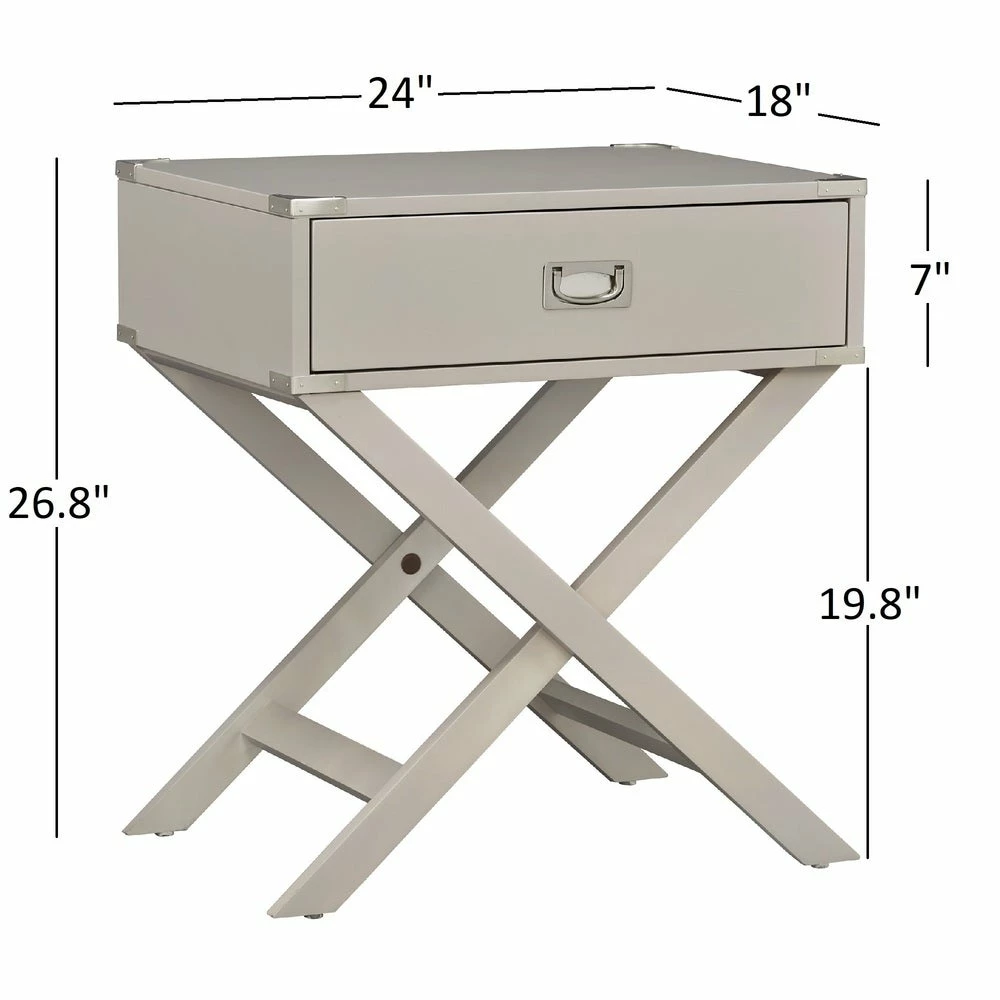New 🤩 Kenton II X Base Wood Accent Campaign Table INSPIRE Q Modern Green Meadow 🎁 - Image 14