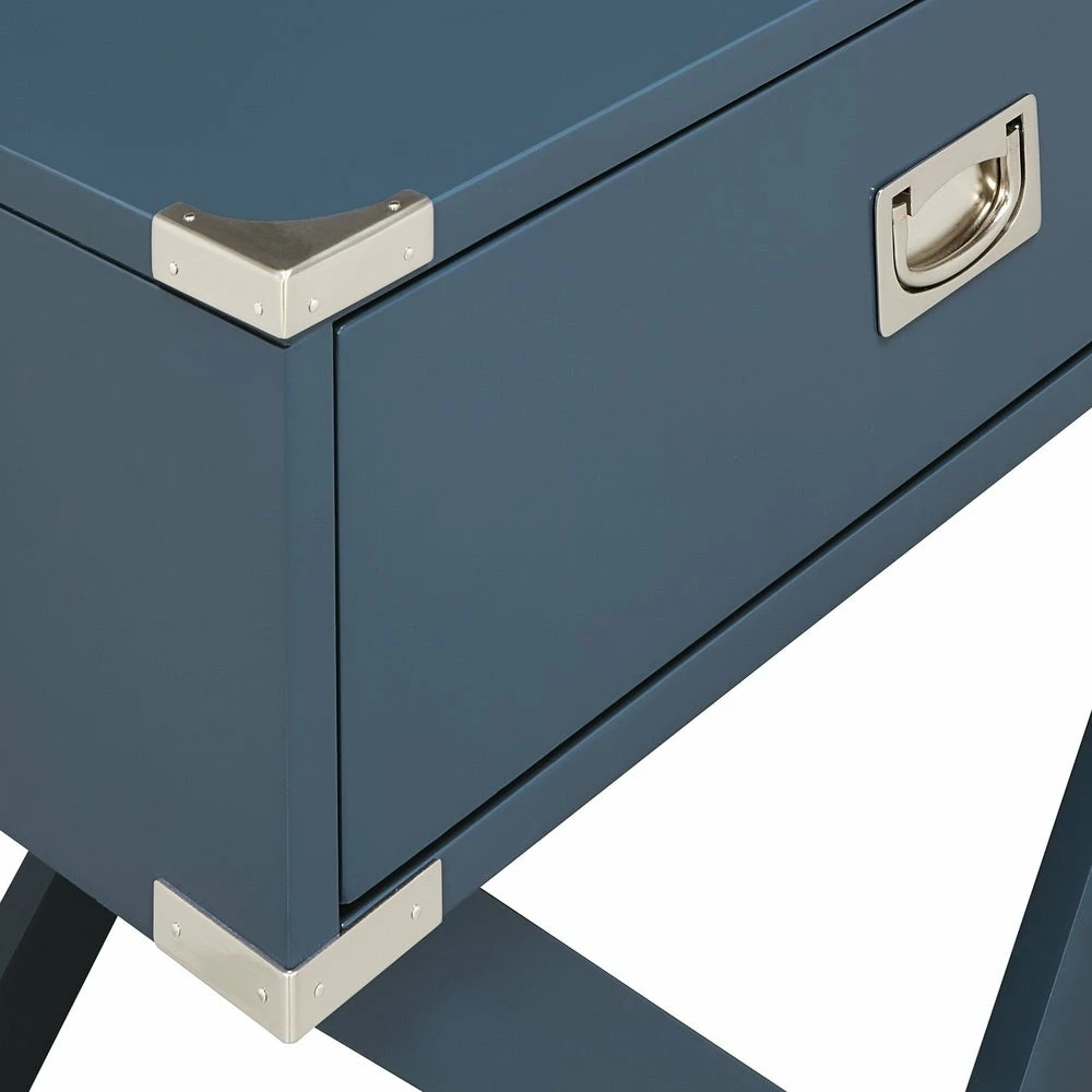 New 🤩 Kenton II X Base Wood Accent Campaign Table INSPIRE Q Modern Green Meadow 🎁 - Image 11