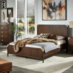 Best Sale 🎁 Khourush Low Profile Campaign Platform Bed By INSPIRE Q Modern 😍