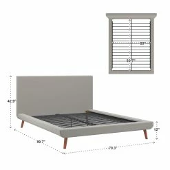 Deals 🥰 Laurencia Mid-Century Upholstered Platform Bed By INSPIRE Q Modern ⌛ -iNSPIRE Q shop Laurencia Mid Century Upholstered Platform Bed by iNSPIRE Q Modern 3