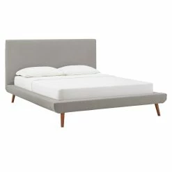 Deals 🥰 Laurencia Mid-Century Upholstered Platform Bed By INSPIRE Q Modern ⌛ -iNSPIRE Q shop Laurencia Mid Century Upholstered Platform Bed by iNSPIRE Q Modern 4