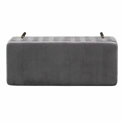 New 😀 Lisbeth Grey Pleated Velvet Lift-Top Storage Bench By INSPIRE Q Bold ✔️ -iNSPIRE Q shop Lisbeth Gold Finished and Grey Pleated Velvet Lift Top Storage Bench by iNSPIRE Q Bold 7