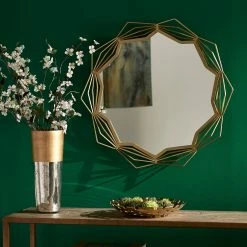 Budget ⌛ Lodo Wall Mirror With Star Geometric Metal Frame By INSPIRE Q Modern Gold 😀