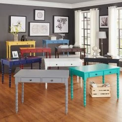 Best deal 🎉 Lyndale 2-Drawer Helix Legs Office Desk By INSPIRE Q Bold Heritage Blue 🎉