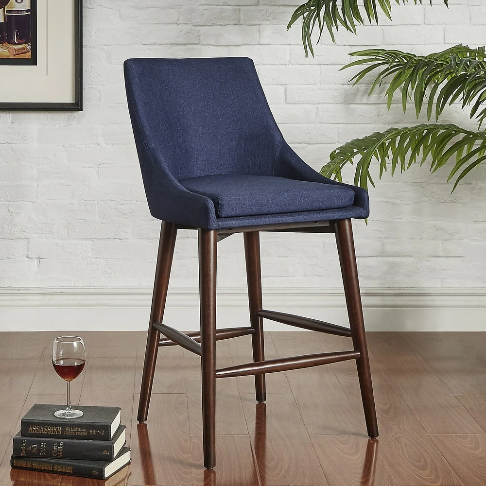 Best deal ๐งจ Sasha Espresso Barrel Back Counter Stools (Set Of 2) INSPIRE Q Modern Twilight Blue Linen ๐ฅ 9 Best deal ๐งจ Sasha Espresso Barrel Back Counter Stools (Set Of 2) INSPIRE Q Modern Twilight Blue Linen ๐ฅ - Image 9