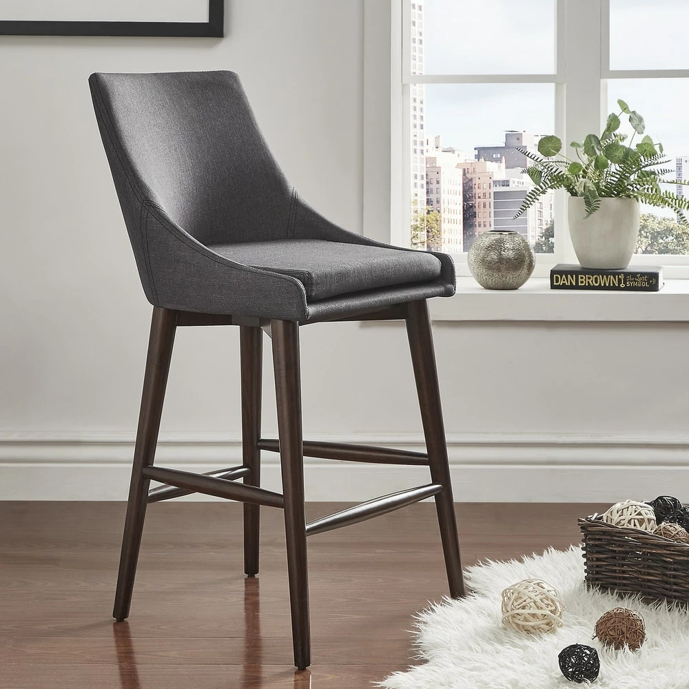 Best deal ๐งจ Sasha Espresso Barrel Back Counter Stools (Set Of 2) INSPIRE Q Modern Twilight Blue Linen ๐ฅ 5 Best deal ๐งจ Sasha Espresso Barrel Back Counter Stools (Set Of 2) INSPIRE Q Modern Twilight Blue Linen ๐ฅ - Image 5