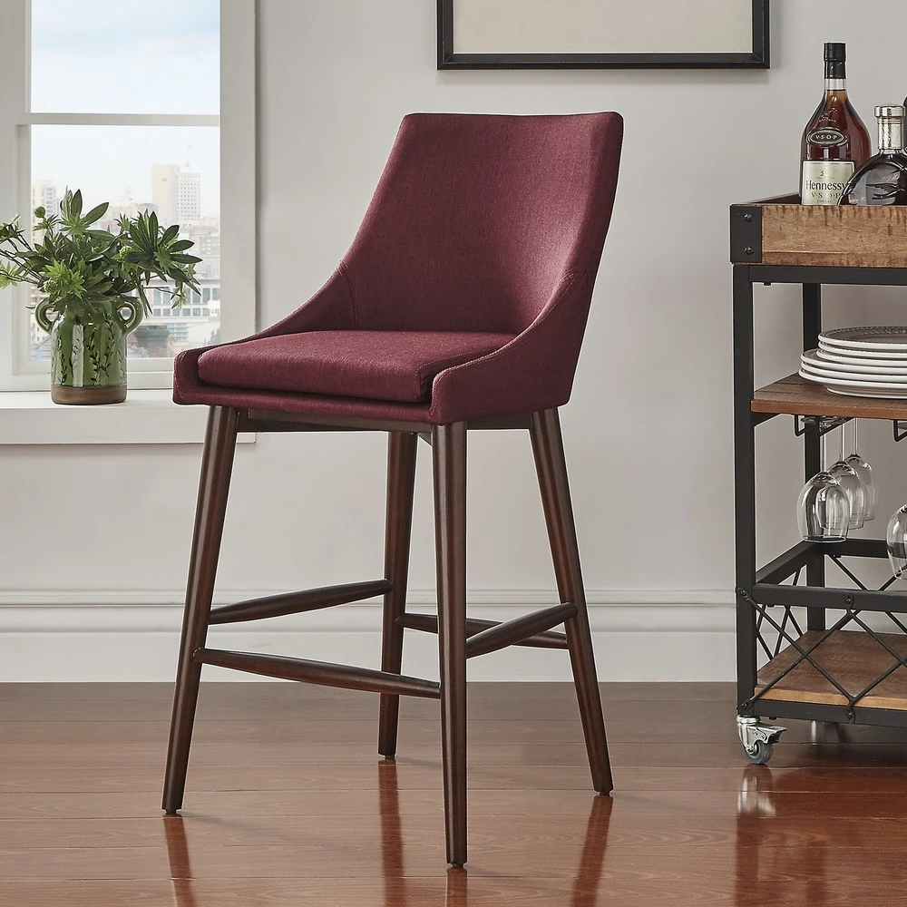 Best deal ๐งจ Sasha Espresso Barrel Back Counter Stools (Set Of 2) INSPIRE Q Modern Twilight Blue Linen ๐ฅ 3 Best deal ๐งจ Sasha Espresso Barrel Back Counter Stools (Set Of 2) INSPIRE Q Modern Twilight Blue Linen ๐ฅ - Image 3