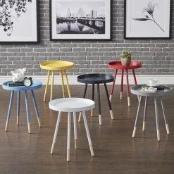 Best reviews of 😀 Marcella Paint-Dipped Round Tray-Top Side Table By INSPIRE Q MODERN White 🛒