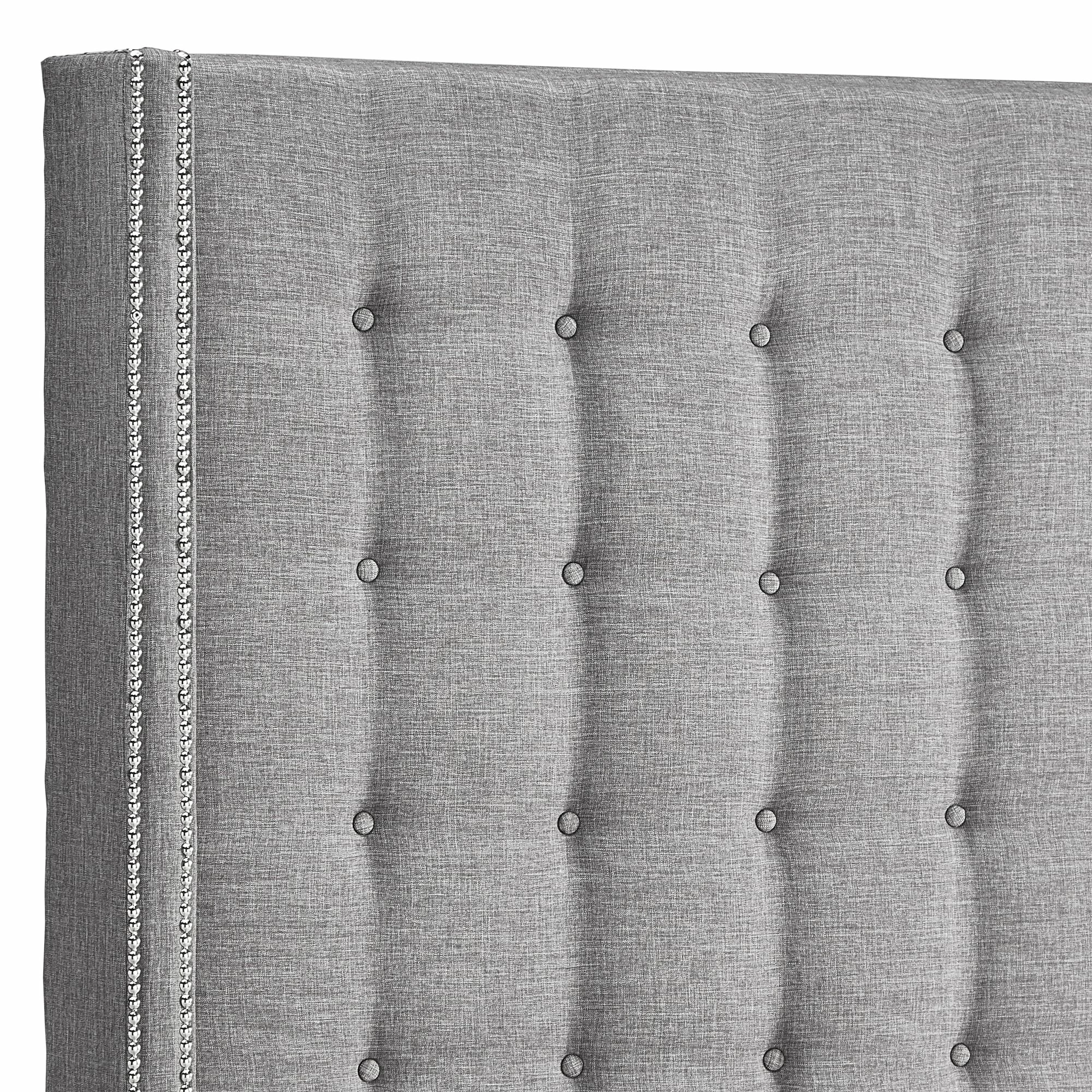 Best Sale ⌛ Marion Nailhead Wingback Tufted 84-Inch High Headboard Platform Bed By INSPIRE Q Bold King Size - Cream White Linen 😉 14 Best Sale ⌛ Marion Nailhead Wingback Tufted 84-Inch High Headboard Platform Bed By INSPIRE Q Bold King Size - Cream White Linen 😉 - Image 14
