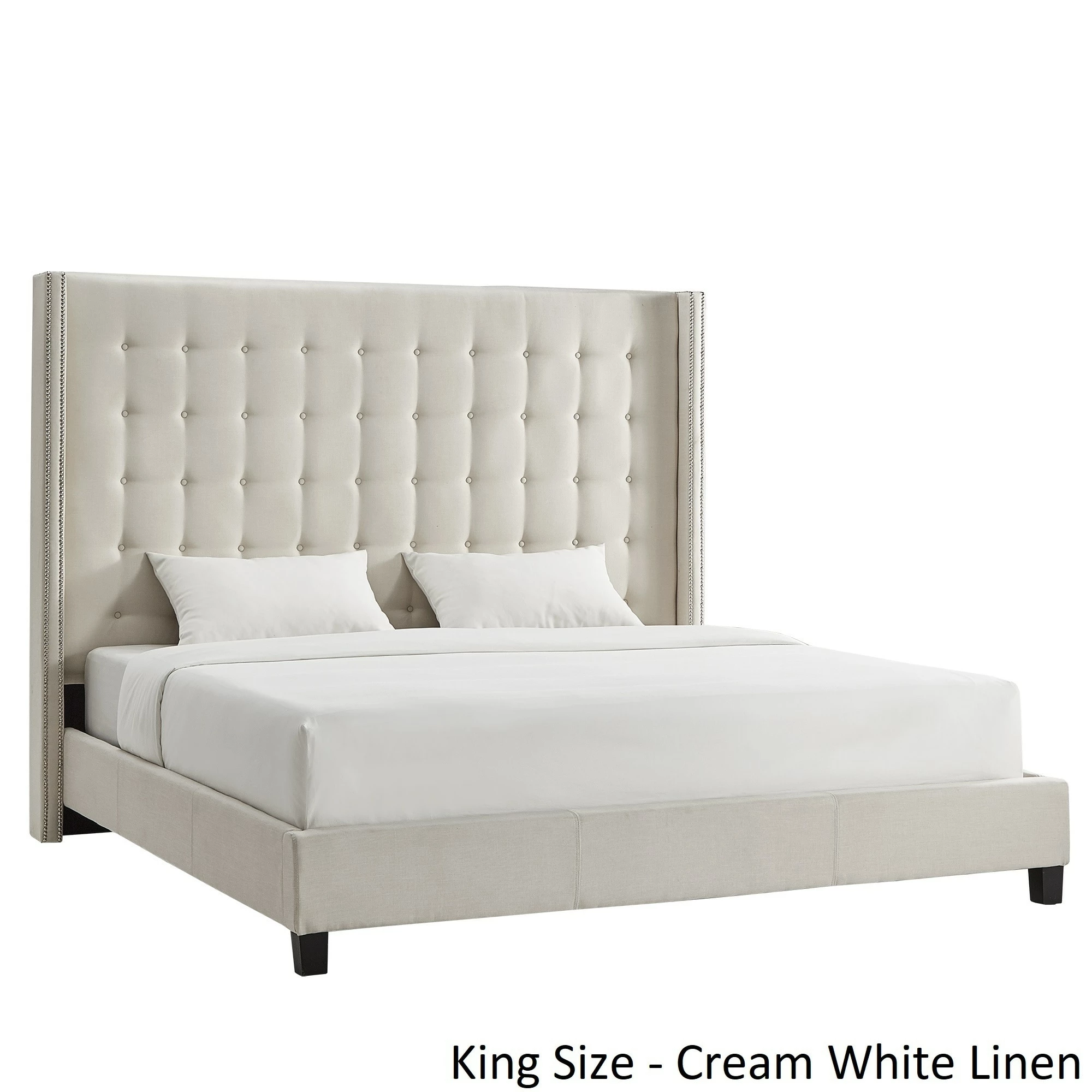 Best Sale ✨ Marion Nailhead Wingback Tufted Tall Headboard Platform Bed By INSPIRE Q Bold King Size - Dark Grey Linen ⌛ 10 Best Sale ✨ Marion Nailhead Wingback Tufted Tall Headboard Platform Bed By INSPIRE Q Bold King Size - Dark Grey Linen ⌛ - Image 10