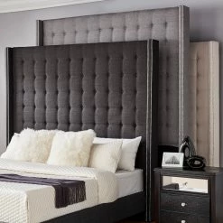 Cheap ⭐ Marion Tall Tufted Wingback Headboard By INSPIRE Q Bold 👏