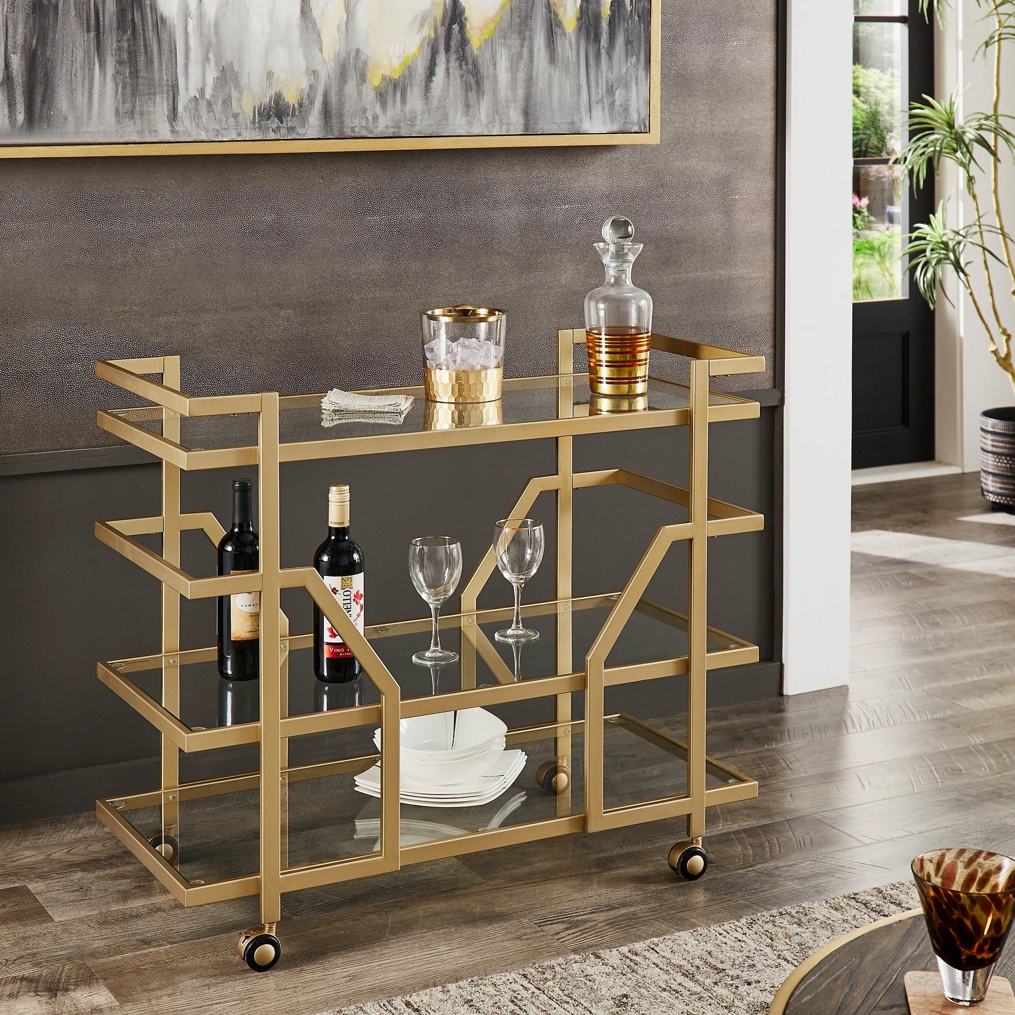 Cheap 👏 Metropolitan 36'' Wide Bar Cart By INSPIRE Q Bold ⭐ 1 Cheap 👏 Metropolitan 36'' Wide Bar Cart By INSPIRE Q Bold ⭐