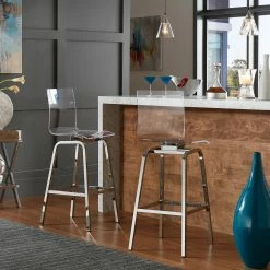 Top 10 ⭐ Miles Acrylic Swivel High Back Bar Stools (Set Of 2) By INSPIRE Q Bold Chrome 👍