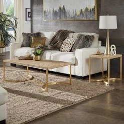 Wholesale ⌛ Minato Natural Finish And Gold Table Set By INSPIRE Q Bold 😀