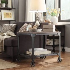 New 💯 Nelson Rectangle Industrial Modern Rustic End Table By INSPIRE Q Classic 🎉