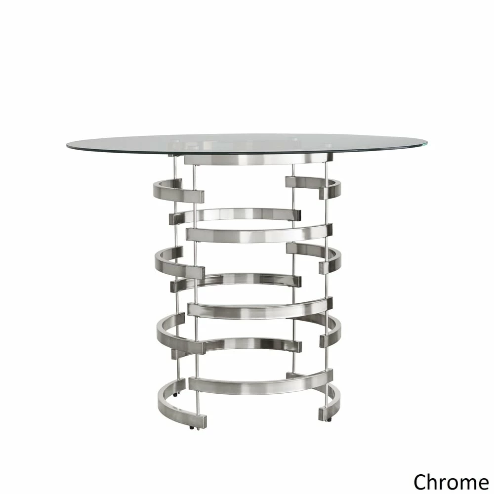 Hot Sale ✔️ Nova Round Glass Top Vortex Iron Base Counter Height Table By INSPIRE Q Bold Champagne Gold 😉 9 Hot Sale ✔️ Nova Round Glass Top Vortex Iron Base Counter Height Table By INSPIRE Q Bold Champagne Gold 😉 - Image 9