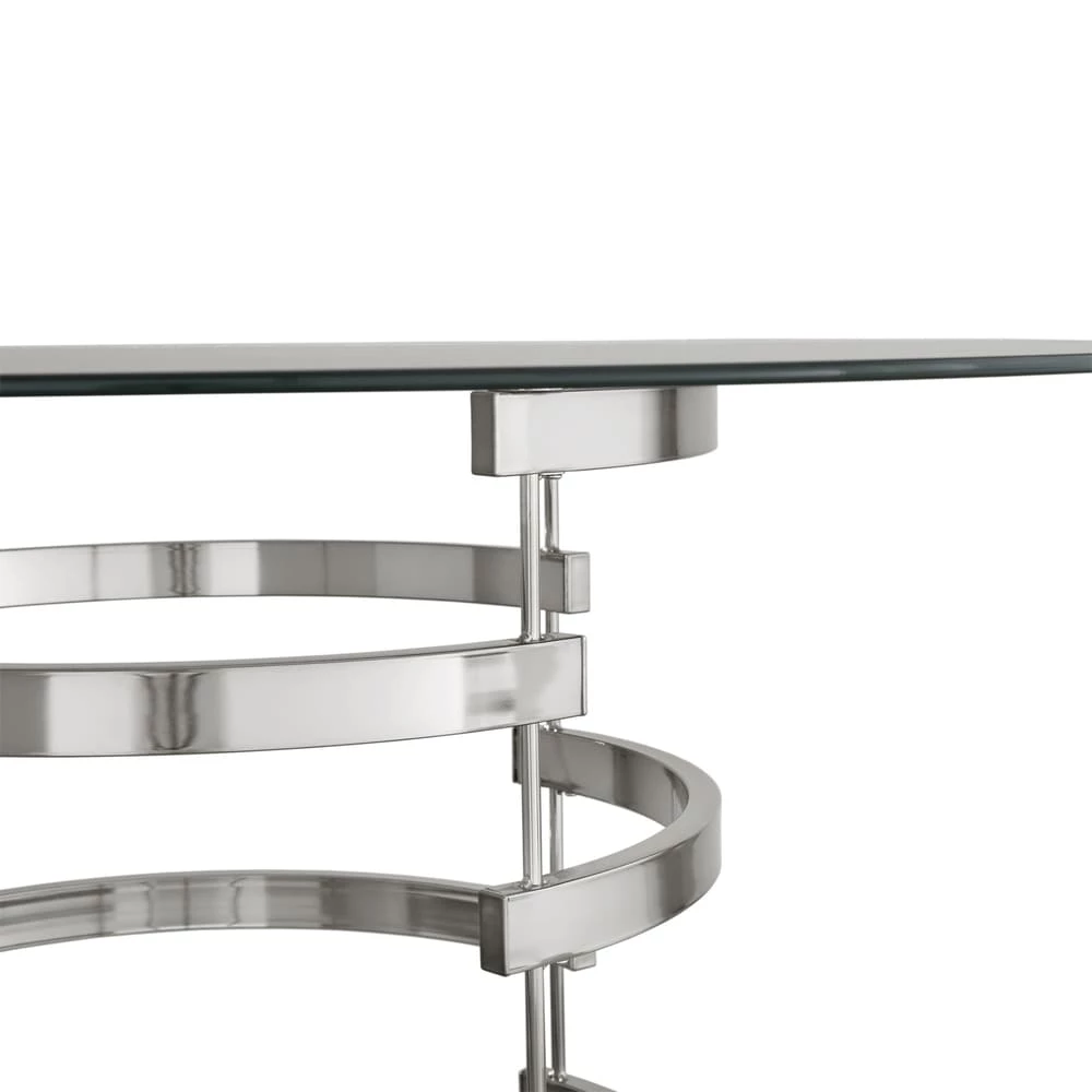 Hot Sale ✔️ Nova Round Glass Top Vortex Iron Base Counter Height Table By INSPIRE Q Bold Champagne Gold 😉 4 Hot Sale ✔️ Nova Round Glass Top Vortex Iron Base Counter Height Table By INSPIRE Q Bold Champagne Gold 😉 - Image 4